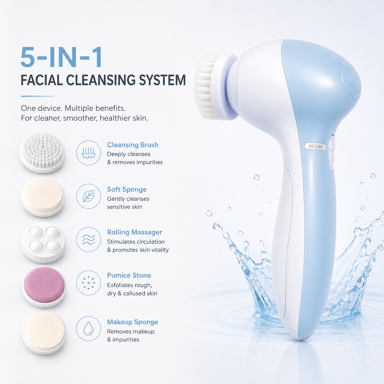 PureGlow™ 5-in-1 Facial Brush