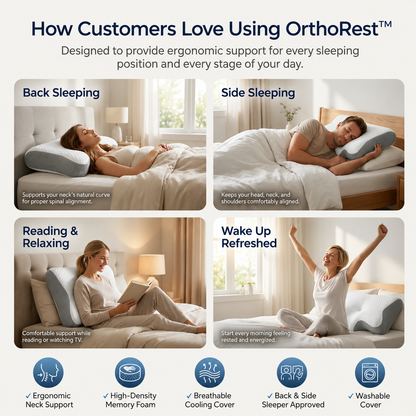 OrthoRest™ Ergonomic Neck & Shoulder Pillow