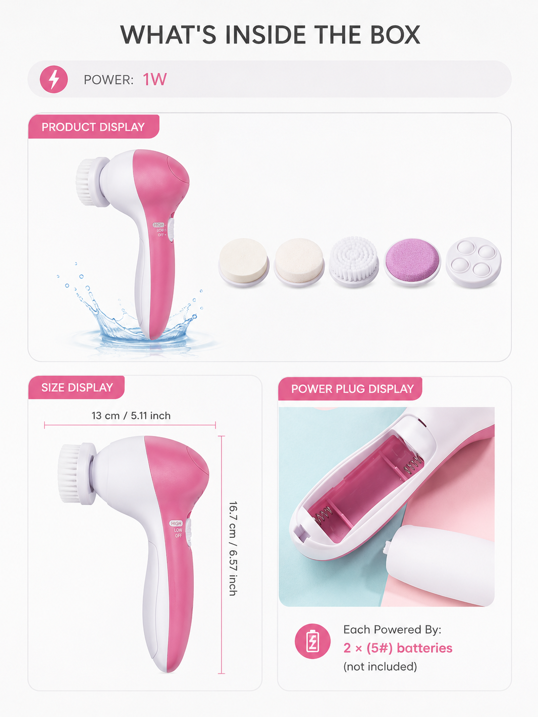 PureGlow™ 5-in-1 Facial Brush