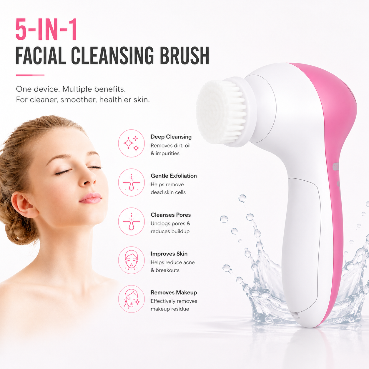 PureGlow™ 5-in-1 Facial Brush