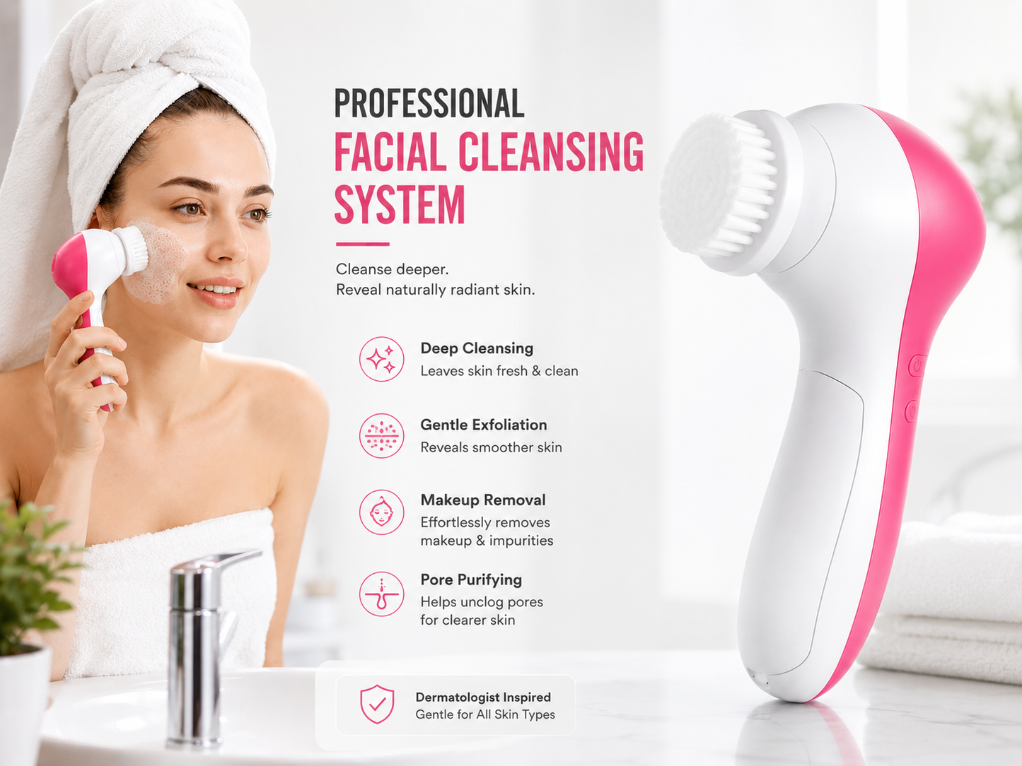 PureGlow™ 5-in-1 Facial Brush