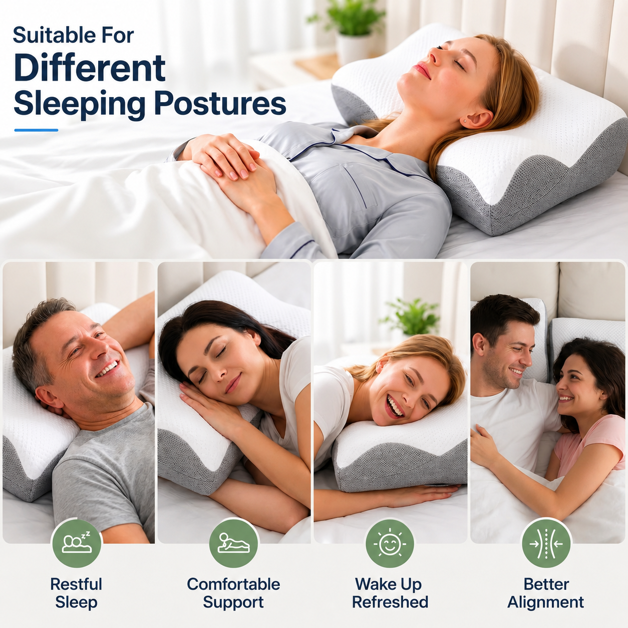 OrthoRest™ Ergonomic Neck & Shoulder Pillow